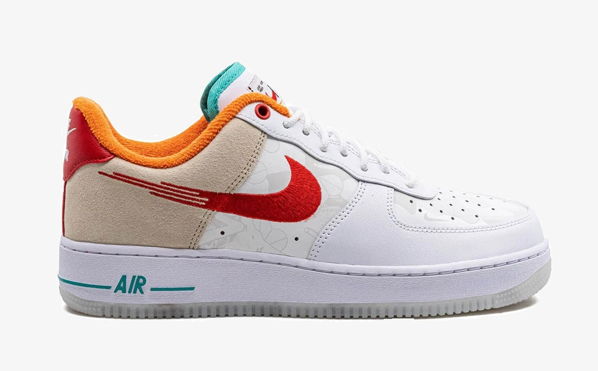 Nike Air Force 1 Low PRM just Do It White Red Teal - Sneakers Outlet Co